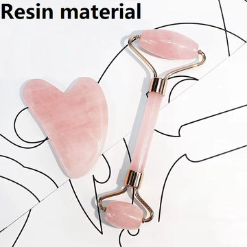2PCS Gua Sha Facial Resin Stone Gousha Stone for the Face Roller Massager Jade Roller Gousha Stone Gowoman Gua Sha Visage