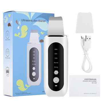 Ultrasonic Face Skin Scrubber Facial Peeling Skin Blackhead Remover Deep Face Cleaning Ultrasonic Ion Acne Pore Cleaner Facial