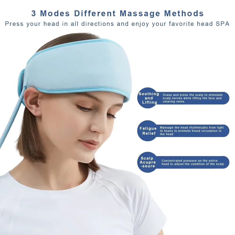 Electric Head Massager Airbag Air Pressure Heating Massage Headband Health Care Pain Relief Scalp Deep Relaxation Physiotherapy