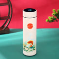 Chinese Style Vacuum Flask with Temperature Display Retro Smart Insulated Water Bottles 304 Stainless Steel Thermal Cu Travel