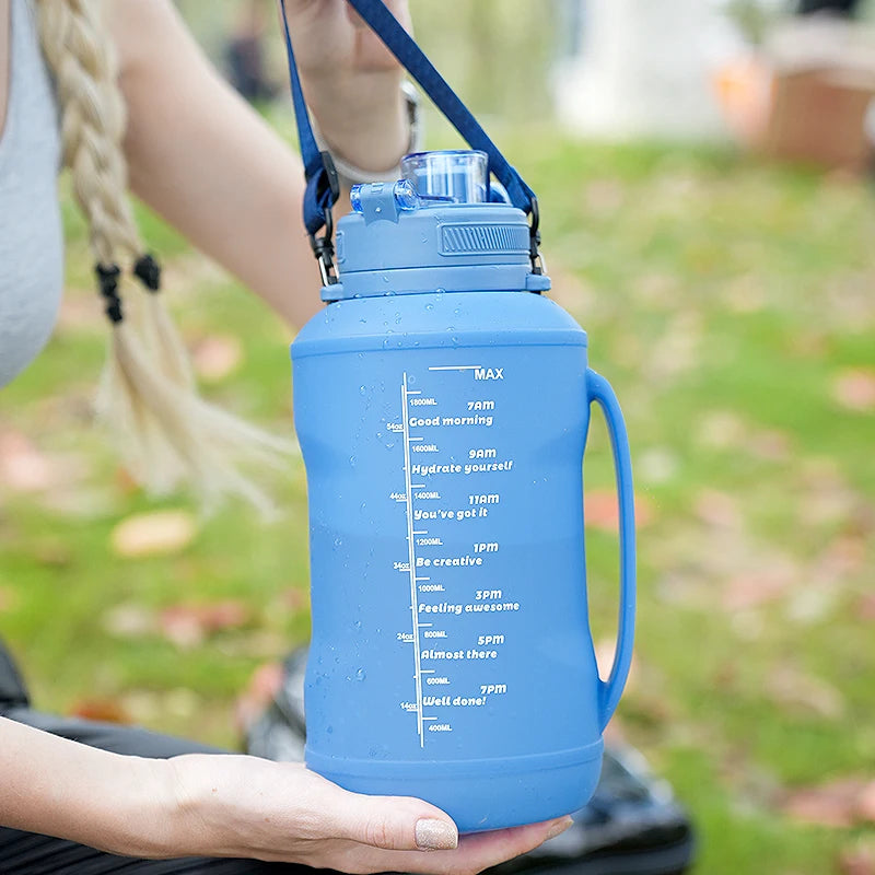 2L/64Oz Silicone Water Bottles Collapsible Travel Water Bottle Roll up Foldable Water Bottles with Straws Travel Camping Hiking
