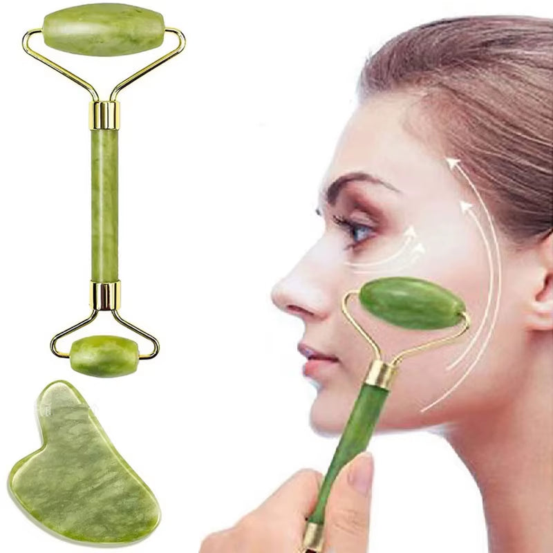 2PCS Gua Sha Facial Resin Stone Gousha Stone for the Face Roller Massager Jade Roller Gousha Stone Gowoman Gua Sha Visage