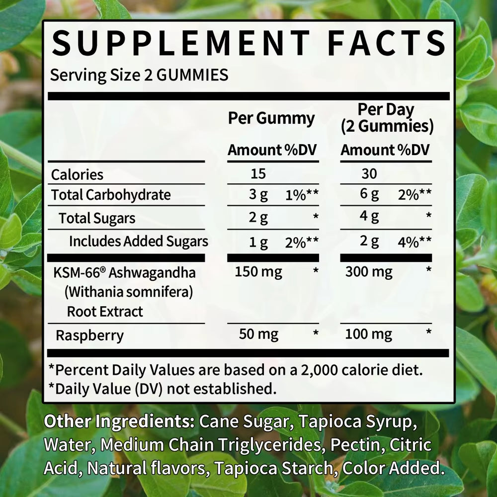 KSM-66 Ashwagandha Gummies - Improve Sleep, Relieve Stress, Support Immunity, Relaxation, Mood and Cognitive Health
