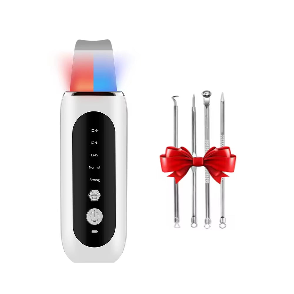 Ultrasonic Face Skin Scrubber Facial Peeling Skin Blackhead Remover Deep Face Cleaning Ultrasonic Ion Acne Pore Cleaner Facial