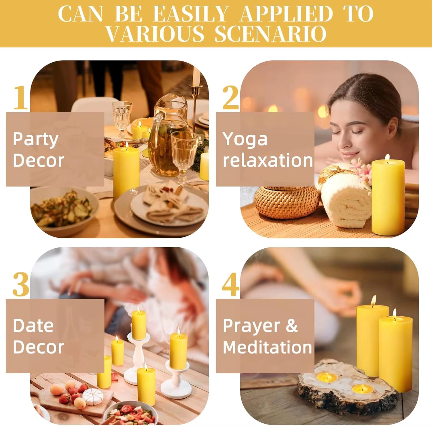 1/3/5PCS Beeswax Pillar Candles Smokeless Beeswax Candles Long Burning Wax Candles for Home Dinner Decor Prayer Party 1.85X3.8In