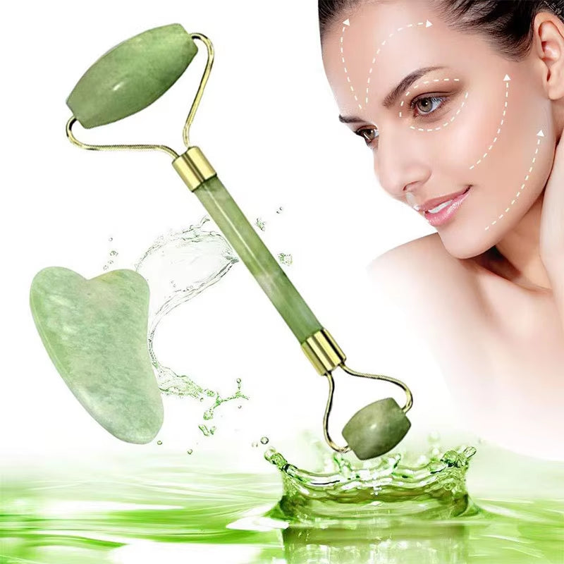 2PCS Gua Sha Facial Resin Stone Gousha Stone for the Face Roller Massager Jade Roller Gousha Stone Gowoman Gua Sha Visage