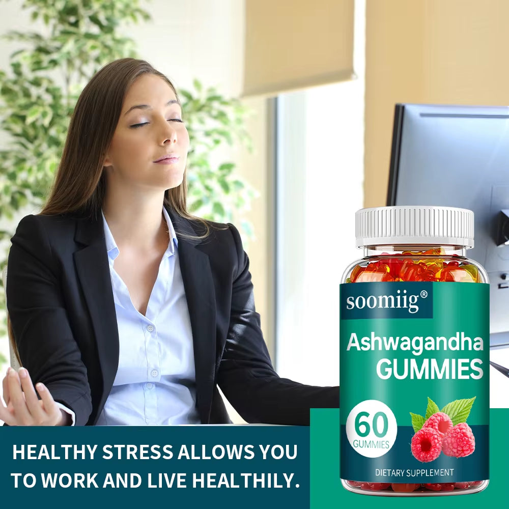 KSM-66 Ashwagandha Gummies - Improve Sleep, Relieve Stress, Support Immunity, Relaxation, Mood and Cognitive Health