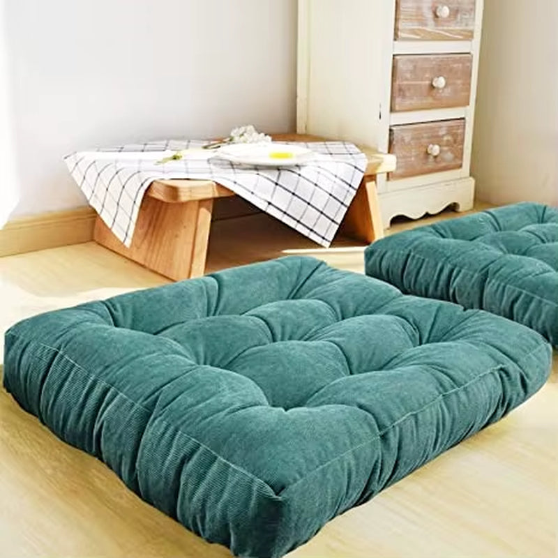 Floor Pillow Square Floor Seating Pillow Cushion Meditation Yoga Seat Kneeling Pillows Thick Tufted Cushions Mat Pad Balcony