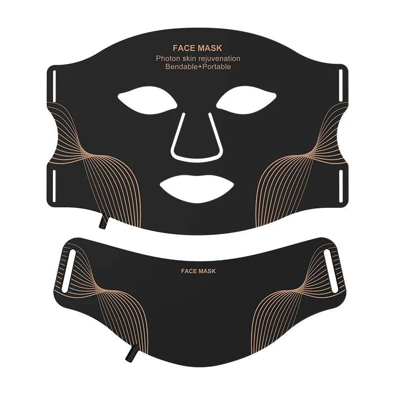 Silicone LED Mask Face with Neck 7 Colors LED Photon Red Light Therapy for Anti-Aging Wrinkles Skin Rejuvenation Beauty Mask