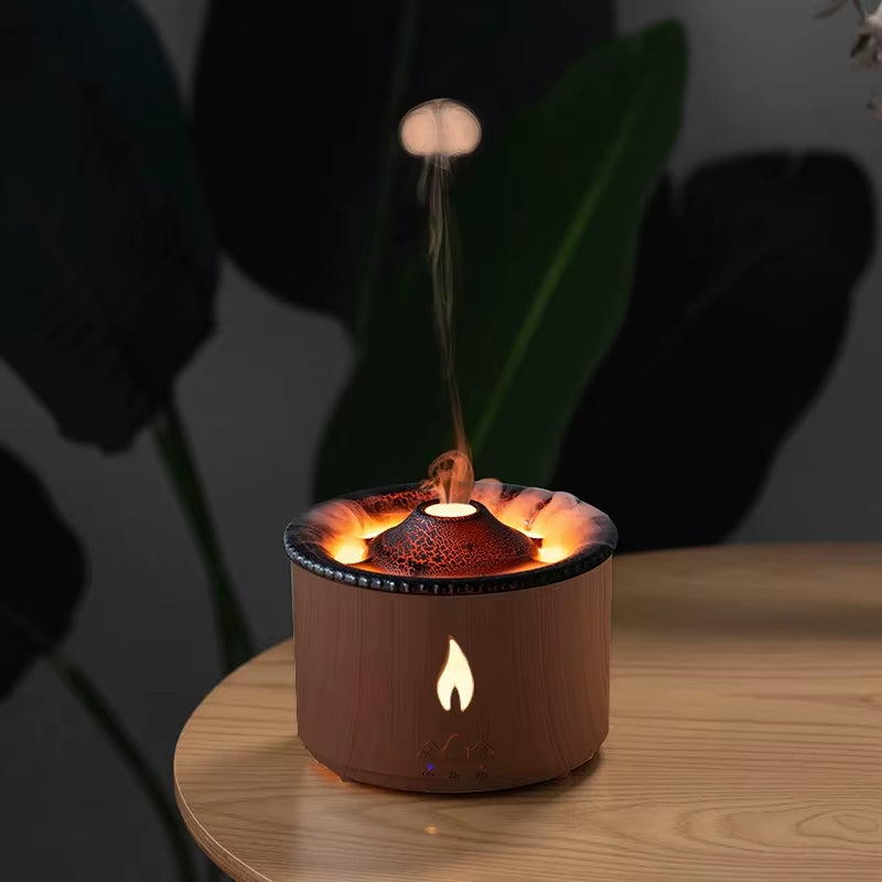 Air Diffuser Humidifier Ultrasonic Essential Oil Aromatherapy Essential Oil Diffusers 2 Mist Mosdes Flame and Volcano
