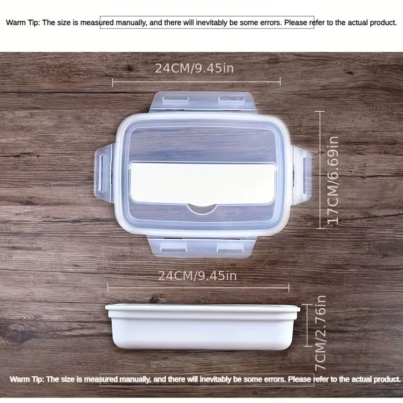 Leak-Proof Stainless Steel Lunch Box with 3/4 Compartments - Durable, Easy-Clean Bento Container for Students & Office Workers