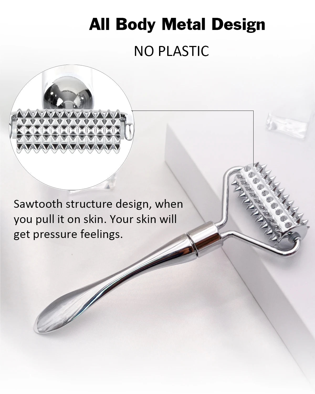 Massage Tool Face Roller Adjustable Deep Tissue,Metal Face Eye Massage Roller,Massage for Puffiness,Stress Relief,Skin Care Tool