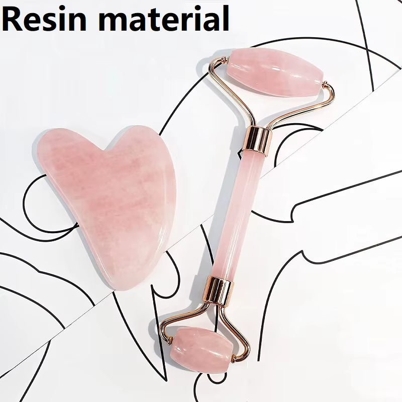 2PCS Gua Sha Facial Resin Stone Gousha Stone for the Face Roller Massager Jade Roller Gousha Stone Gowoman Gua Sha Visage