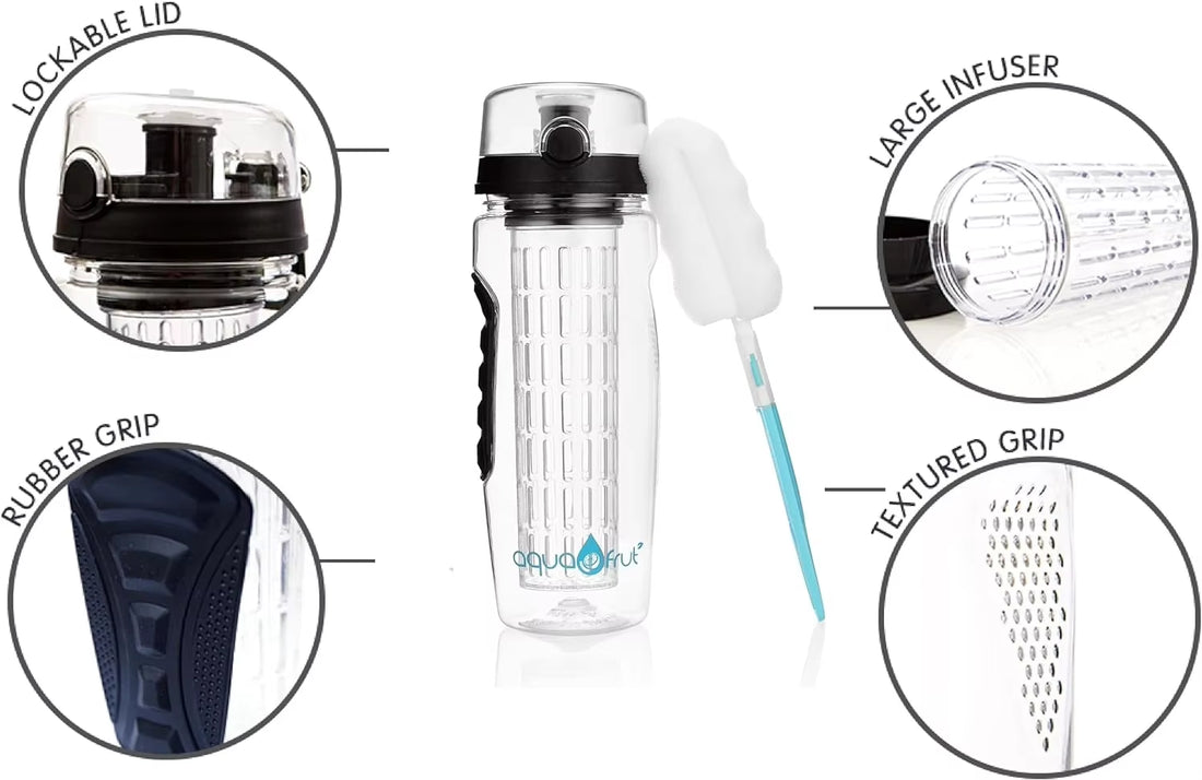 32 OZ Fruit Infuser Water Bottle Bpa-Free Fruit Infusion Sports Flip Top Lid W Drinking Spout Leak Proof Made of Durable Tritan