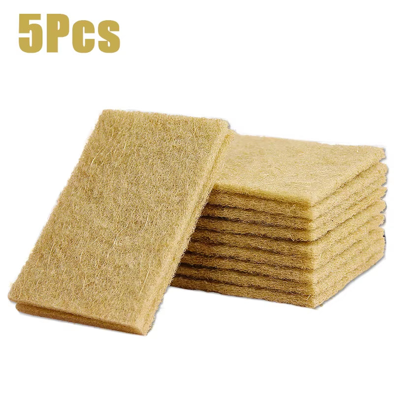 3/5/10Pcs Sisal Microfiber Sponge Eco-Friendly Plant Sponges for Dishwashing Natural Fiber Cleaning Cloth Kitchen Accessories