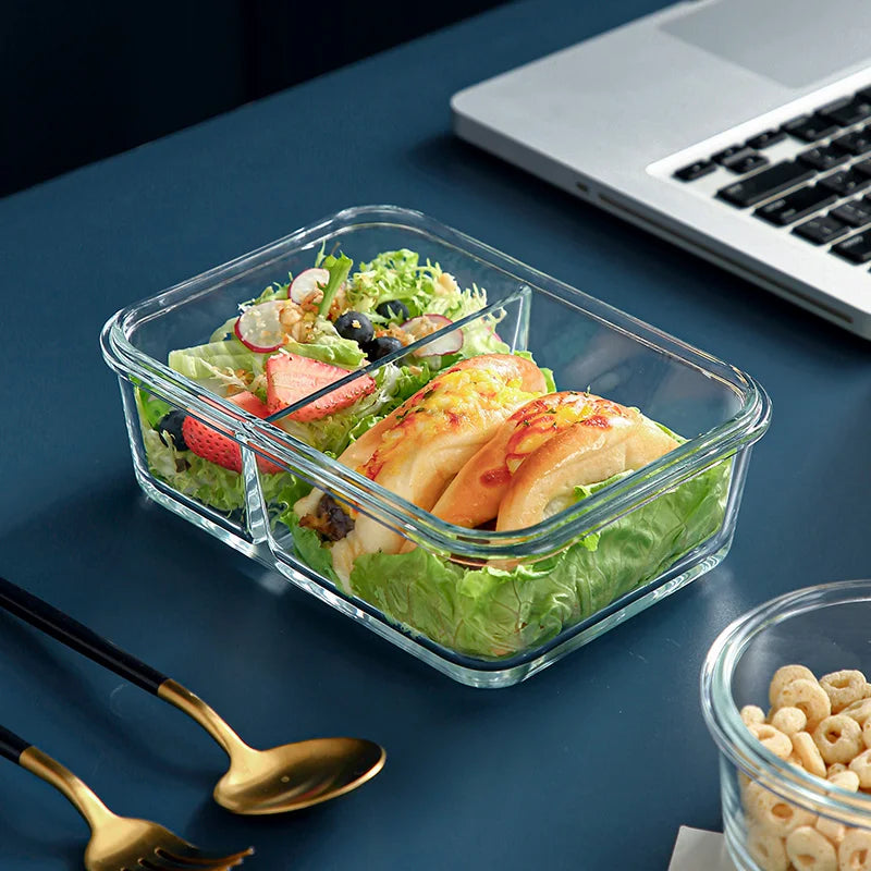 Glass Bento Lunch Box, Meal Prep Containers, Food Storage Containers, Airtight Bento Boxes for Microwave, Oven, Freezer