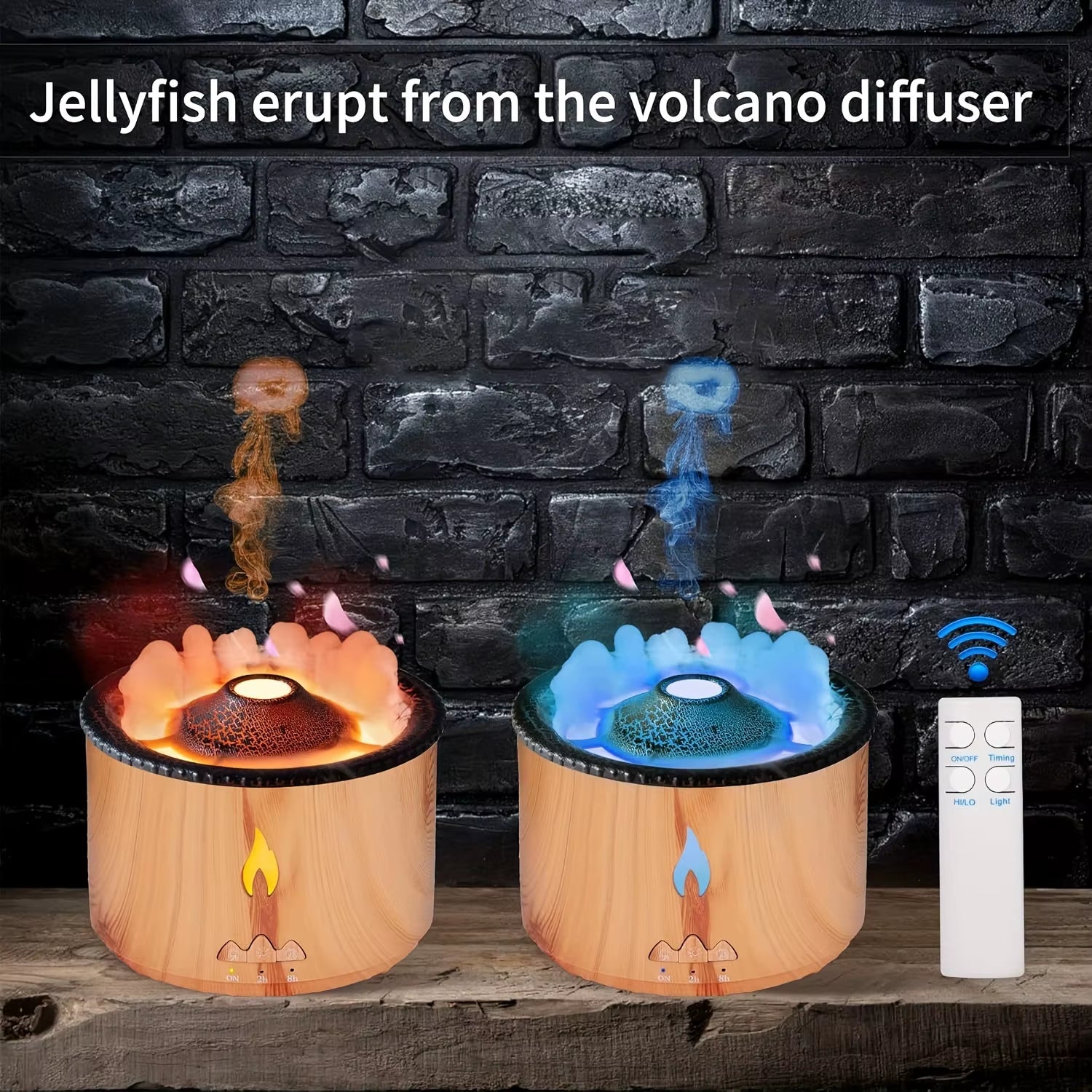 Air Diffuser Humidifier Ultrasonic Essential Oil Aromatherapy Essential Oil Diffusers 2 Mist Mosdes Flame and Volcano