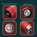Chinese Style Vacuum Flask with Temperature Display Retro Smart Insulated Water Bottles 304 Stainless Steel Thermal Cu Travel