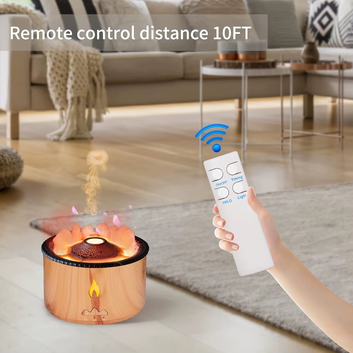Air Diffuser Humidifier Ultrasonic Essential Oil Aromatherapy Essential Oil Diffusers 2 Mist Mosdes Flame and Volcano